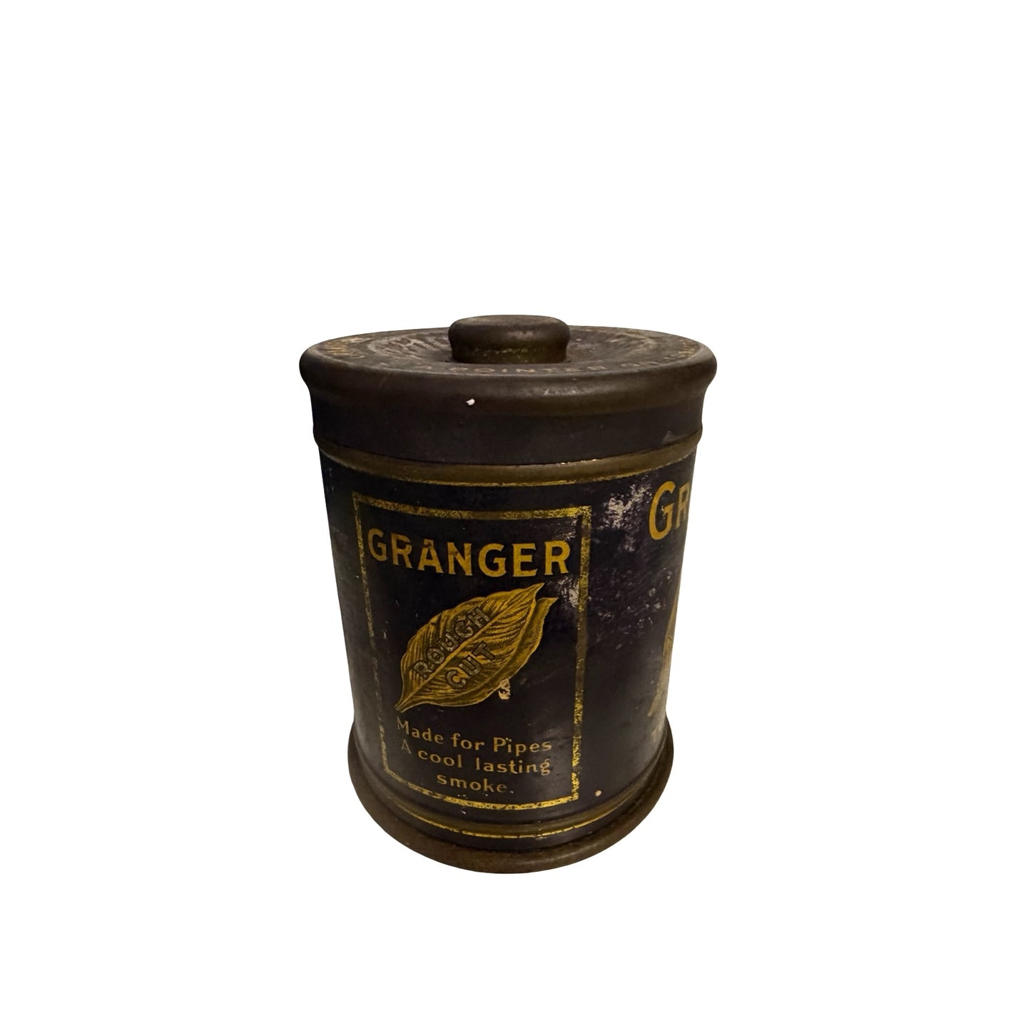 Vintage Granger Rough Cut Pipe Tobacco Tin Pointer Dog Advertising Canister Liggett Myers