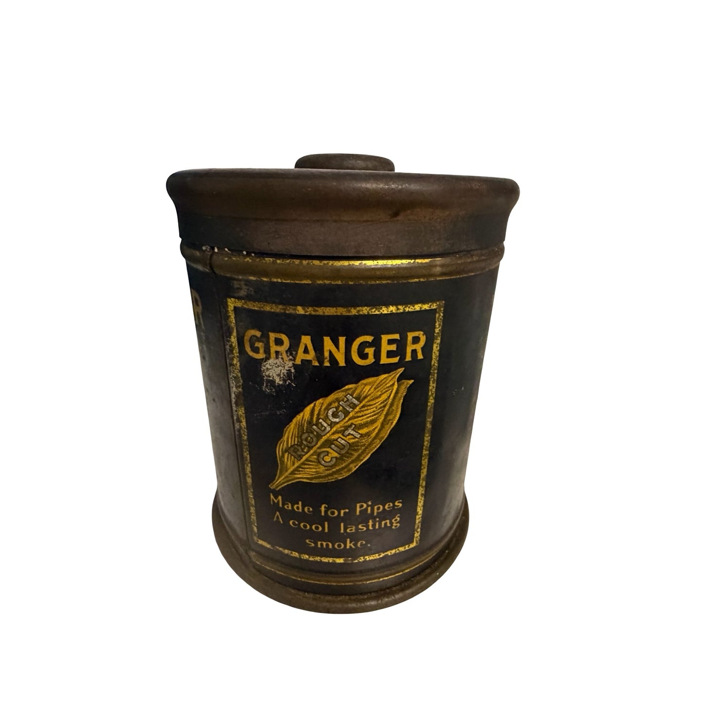 Vintage Granger Rough Cut Pipe Tobacco Tin Pointer Dog Advertising Canister Liggett Myers
