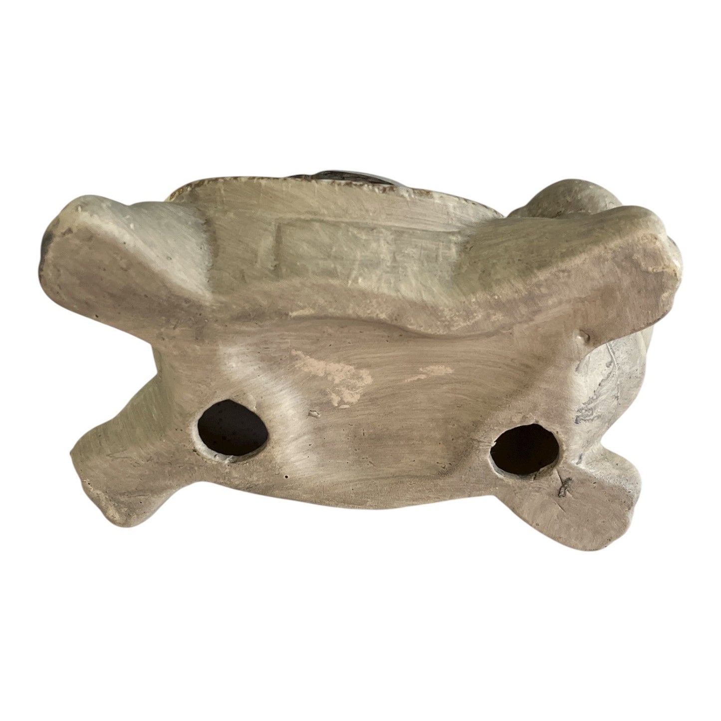 Vintage Ceramic Turtle Figurine – Glazed Shell & Matte Body – 7"