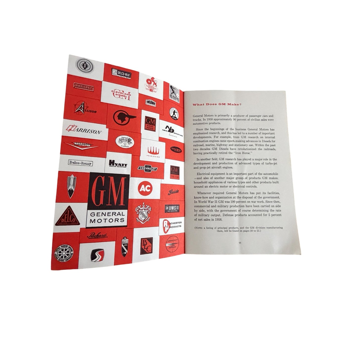 Vintage 1959 General Motors A Look at GM Employee Booklet GM Automotive Ephemera