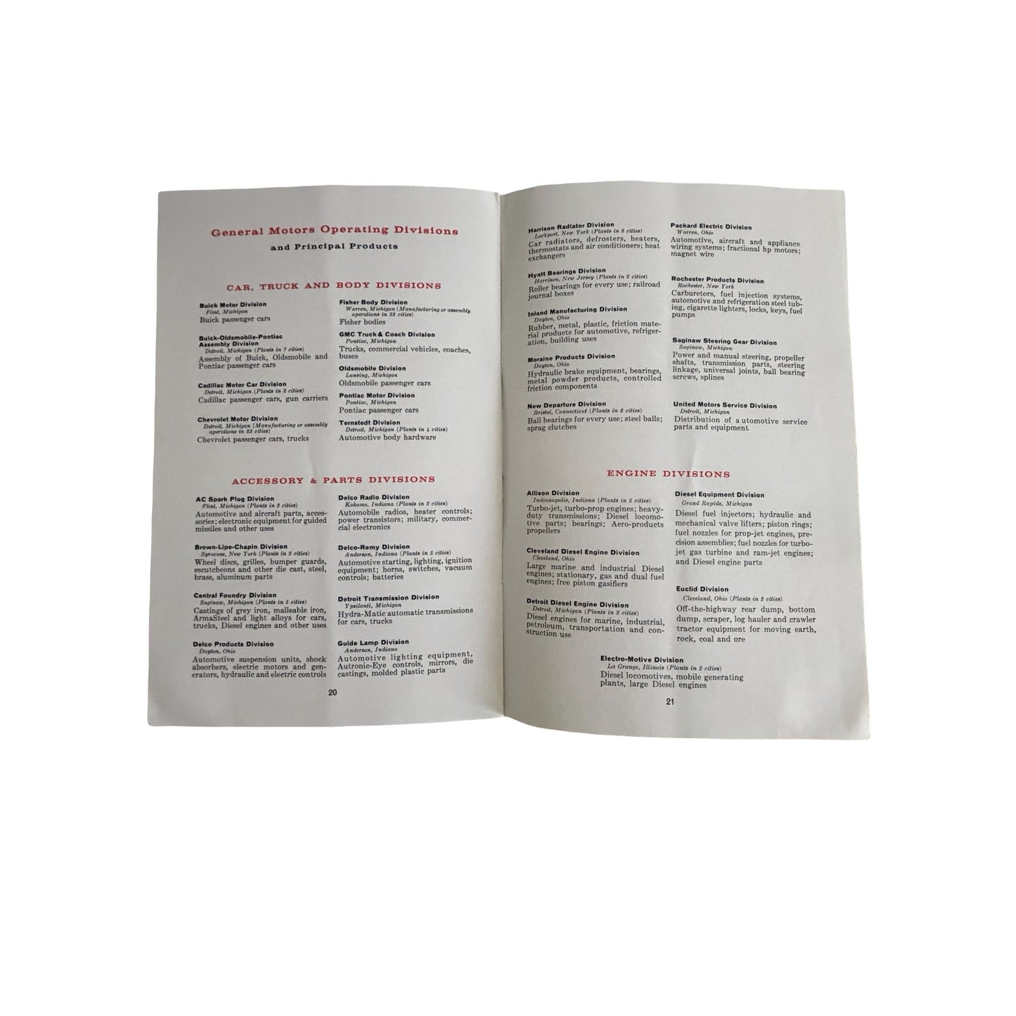 Vintage 1959 General Motors A Look at GM Employee Booklet GM Automotive Ephemera