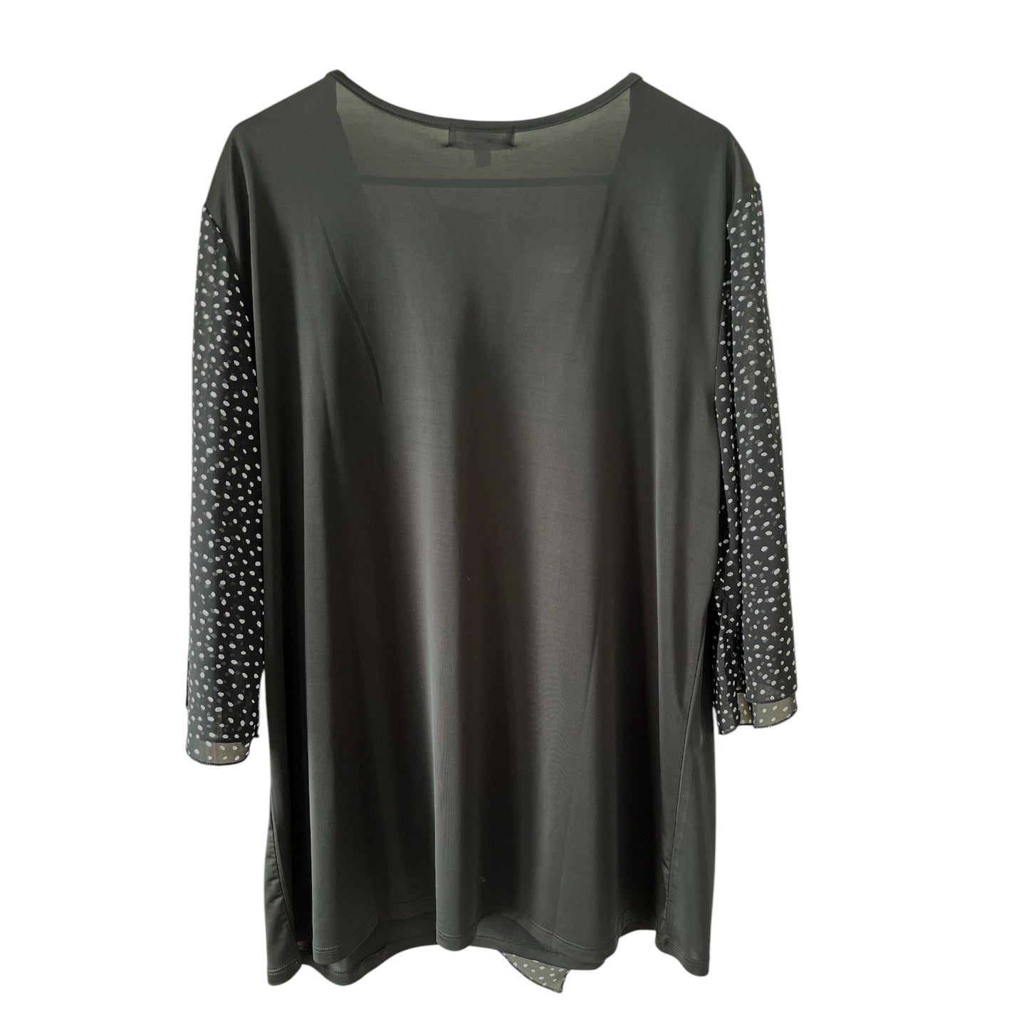 Shannon Ford New York Women’s 2X Black White Polka Dot Asymmetrical Knit Top