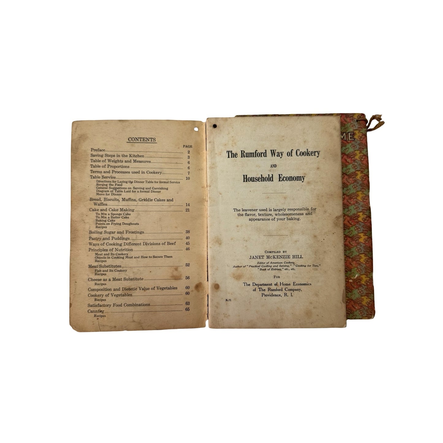 Antique Rumford Way of Cookery Household Economy Cookbooks Lot of 2 1920s