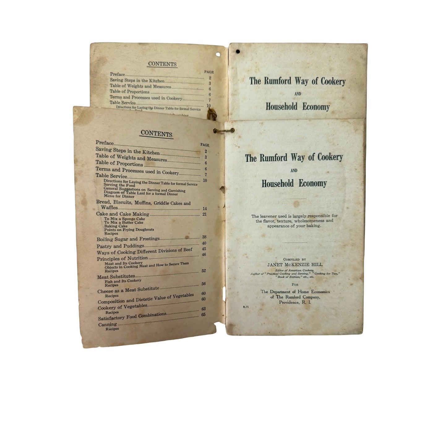 Antique Rumford Way of Cookery Household Economy Cookbooks Lot of 2 1920s