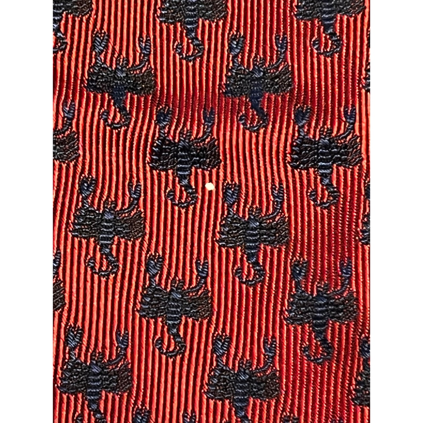 Murano Red Tie Black Scorpion Pattern Textured Designer Necktie Classic Italian Style