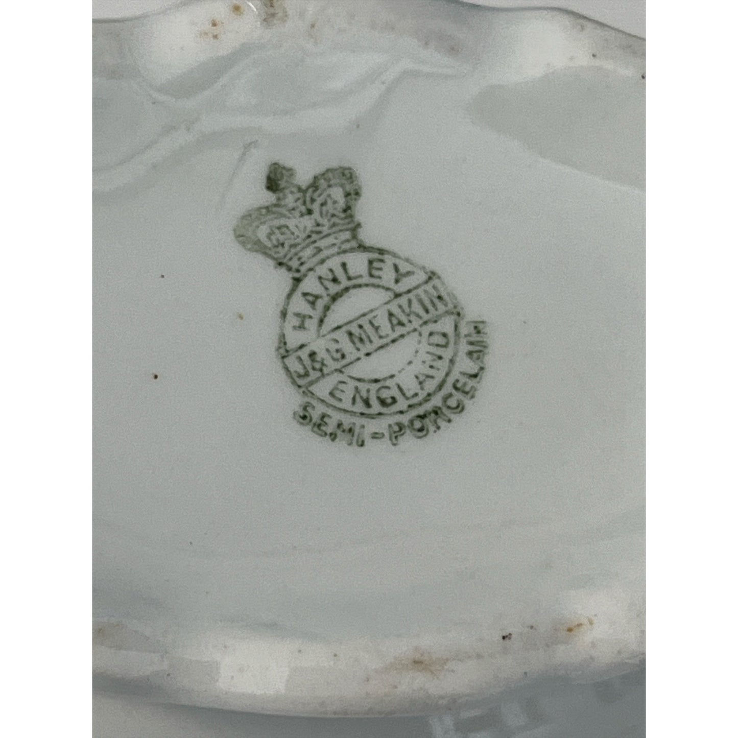 VTG Hanley England Semi Porcelain White Gravy Boat Ironstone Style