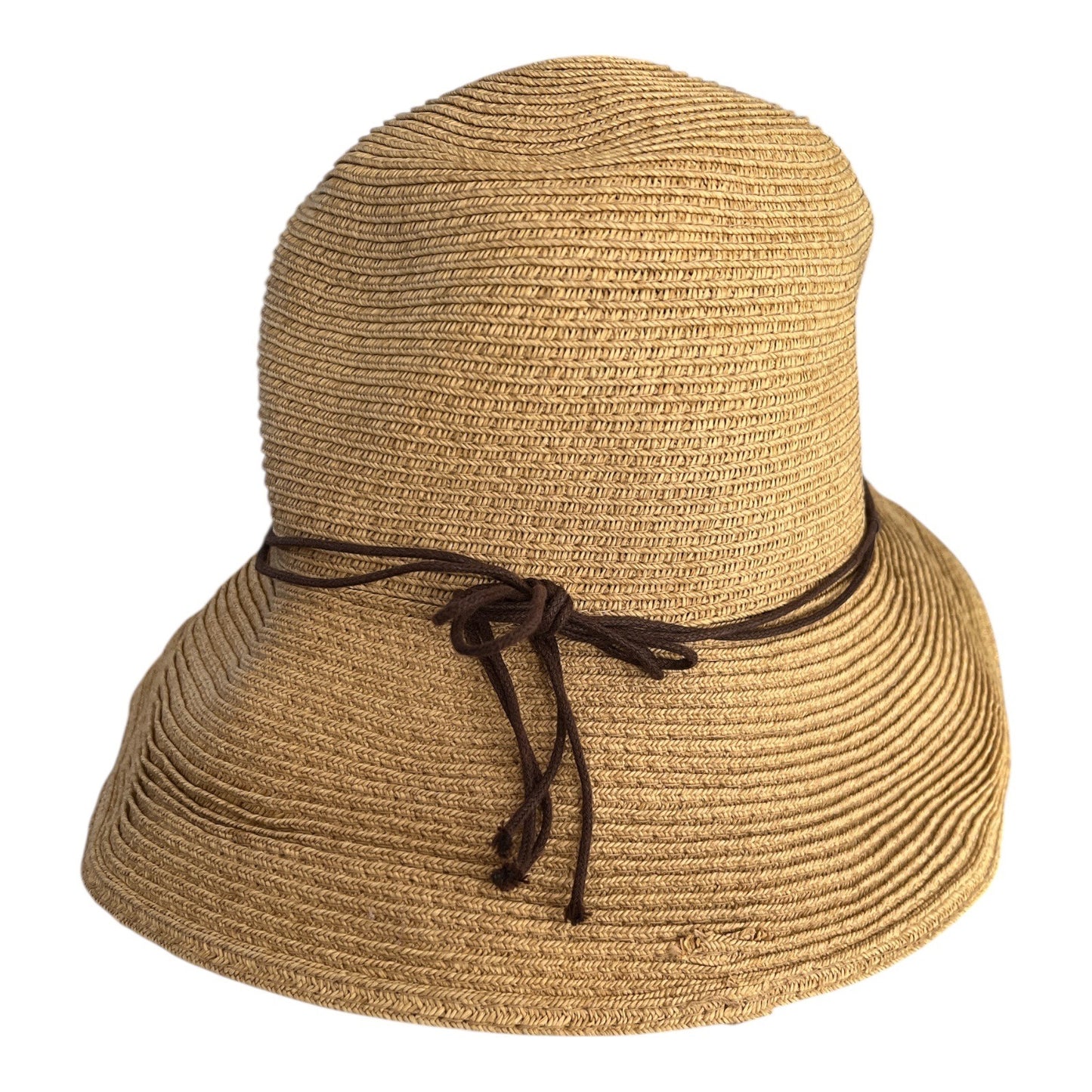 San Diego Hat Company Women’s Straw Cloche Hat Brown Chain Trim One Size