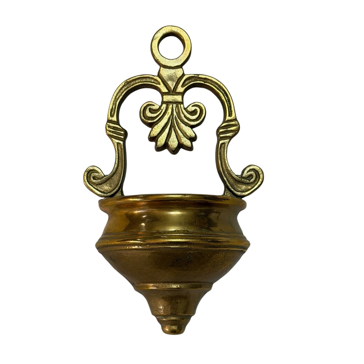 Vintage Crowning Touch Brass Holy Water Font Wall Stoup Fleur de Lis Taiwan
