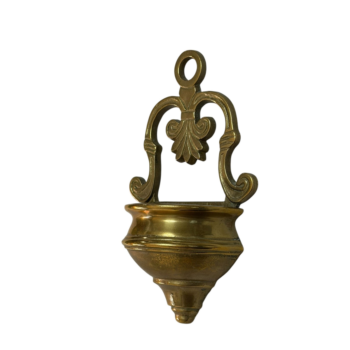 Vintage Crowning Touch Brass Holy Water Font Wall Stoup Fleur de Lis Taiwan