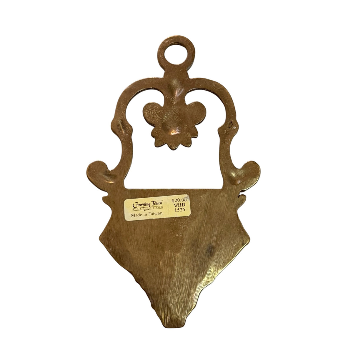 Vintage Crowning Touch Brass Holy Water Font Wall Stoup Fleur de Lis Taiwan