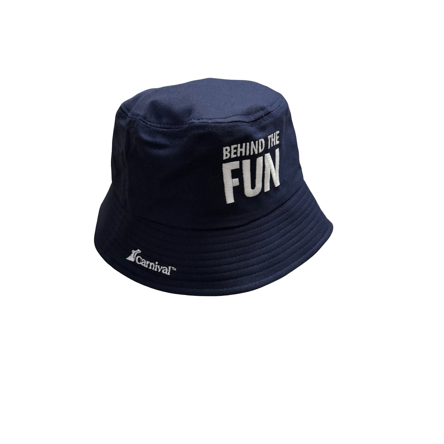 Carnival Cruise Behind the Fun Bucket Hats Set of 2 Navy Blue Embroidered 24 Inch