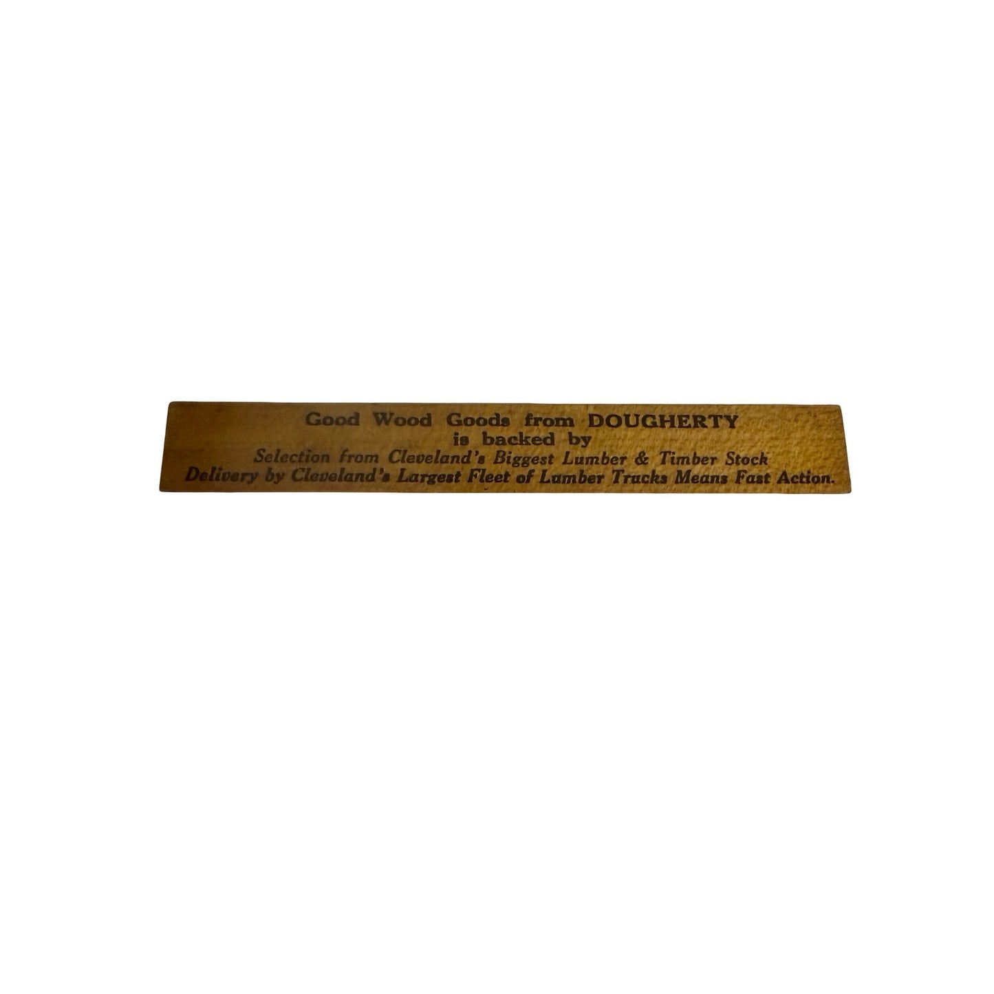 Vintage Dougherty Lumber Co Cleveland Ohio 6 Inch Wooden Advertising Ruler GLenville 2010