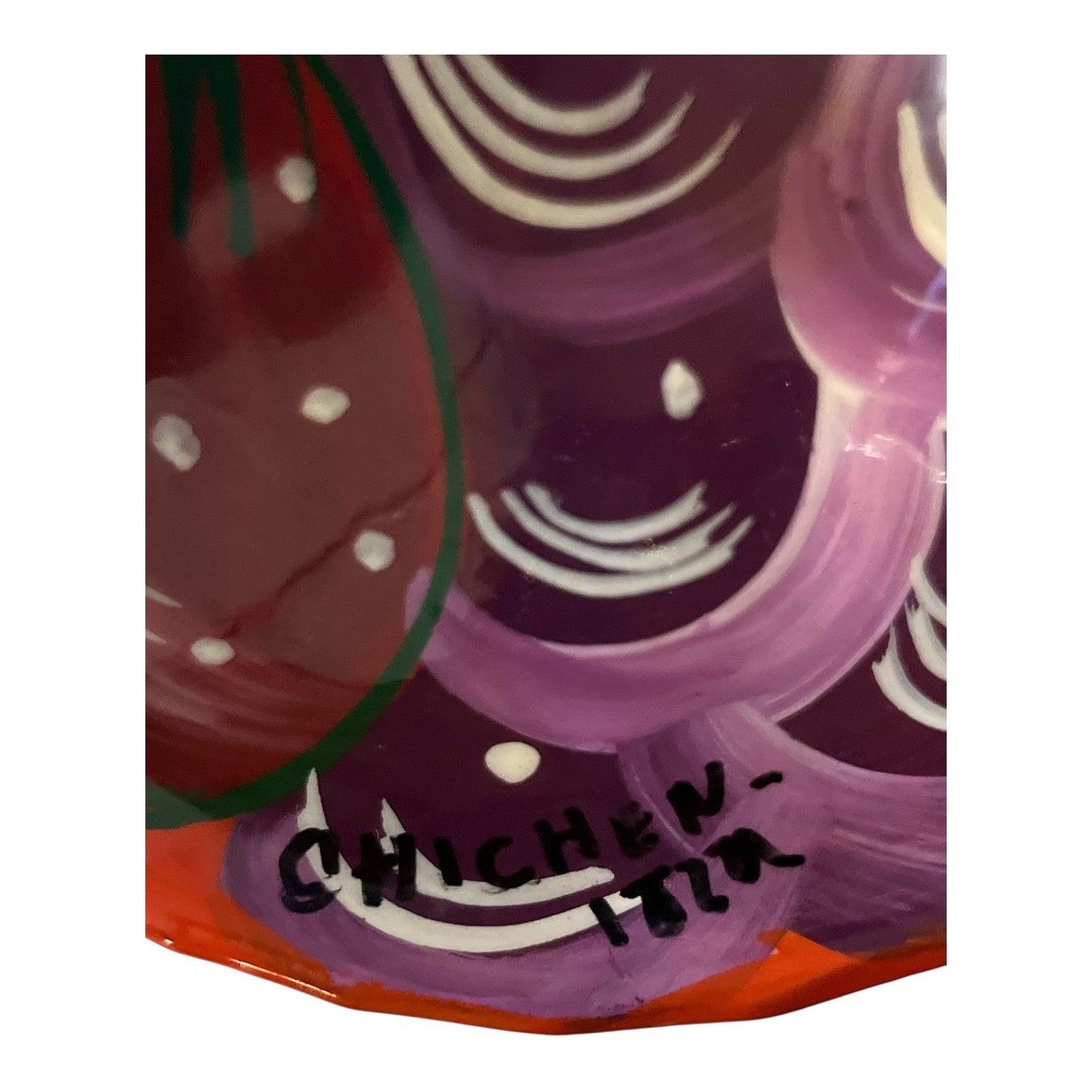 VTG Chichen Itza Mexican Hand Painted Pottery Bowl Colorful Folk Art