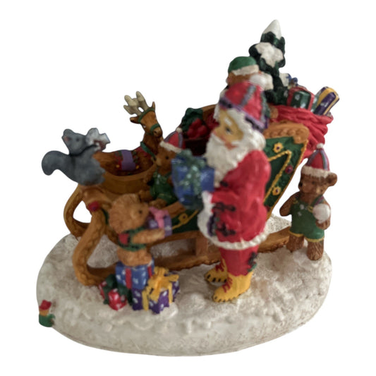 Vintage 1994 International Christmas Santa’s Bout Ready to Fly Figurine Bears Sleigh