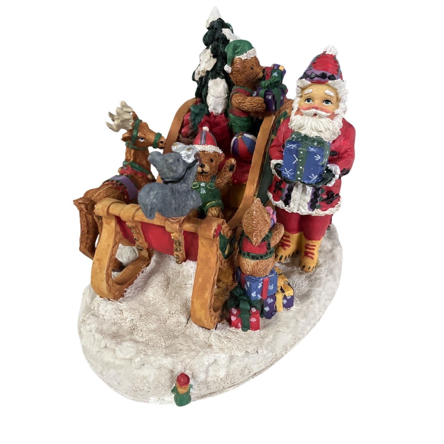 Vintage 1994 International Christmas Santa’s Bout Ready to Fly Figurine Bears Sleigh
