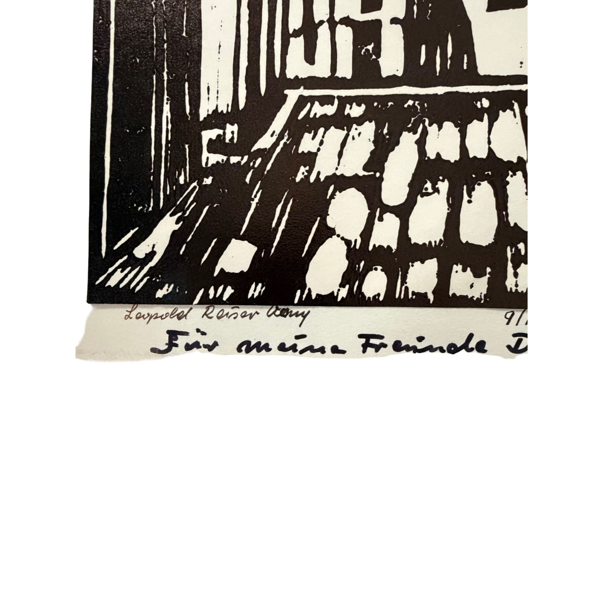 Leopold Reiser Vaney 1971 Paris Montmartre Signed Limited Edition Woodcut