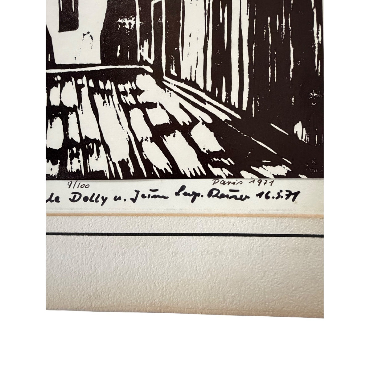 Leopold Reiser Vaney 1971 Paris Montmartre Signed Limited Edition Woodcut