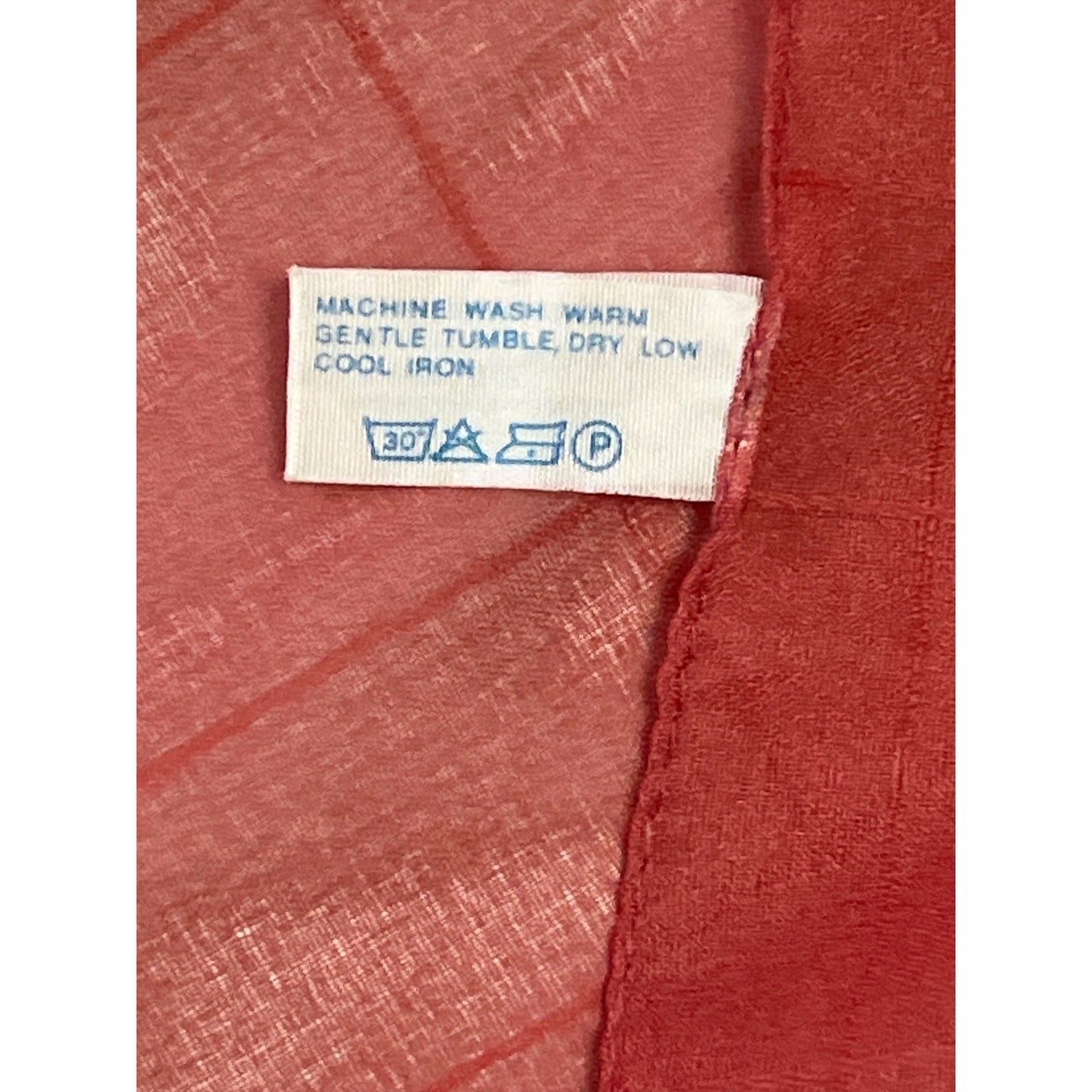 Vintage Sheer Coral Scarf Made in Italy Lightweight Polyester Wrap Y2K Era