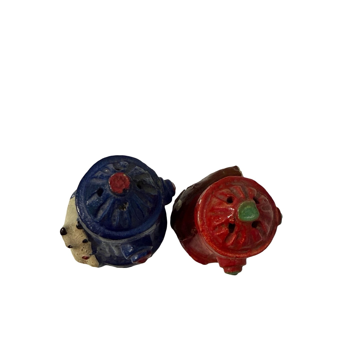 Vintage Fire Hydrant Salt and Pepper Shakers Dog Bear Figurines Japan Ceramic Set