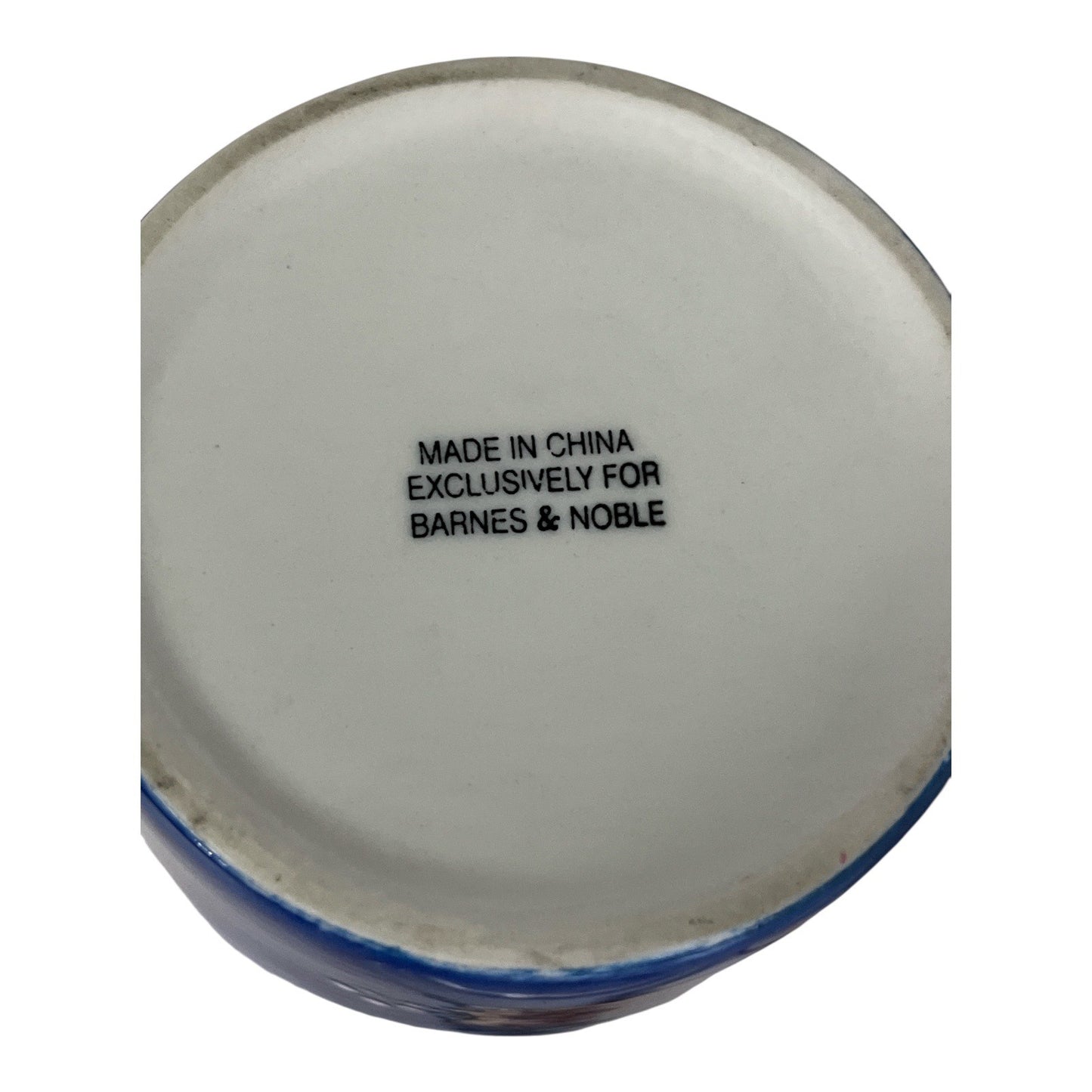 Barnes & Noble Mug – Royal Blue Floral Roses Books – Tea Mug with Infuser & Lid