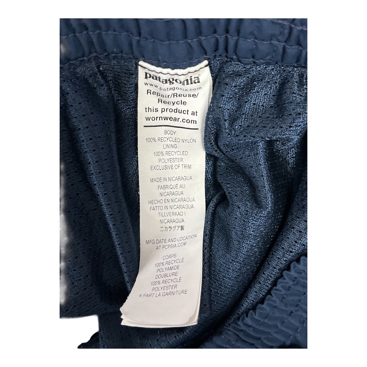 Patagonia Men’s XXL NetPlus Shells Navy Blue Recycled Nylon Shorts – Made in Nicaragua