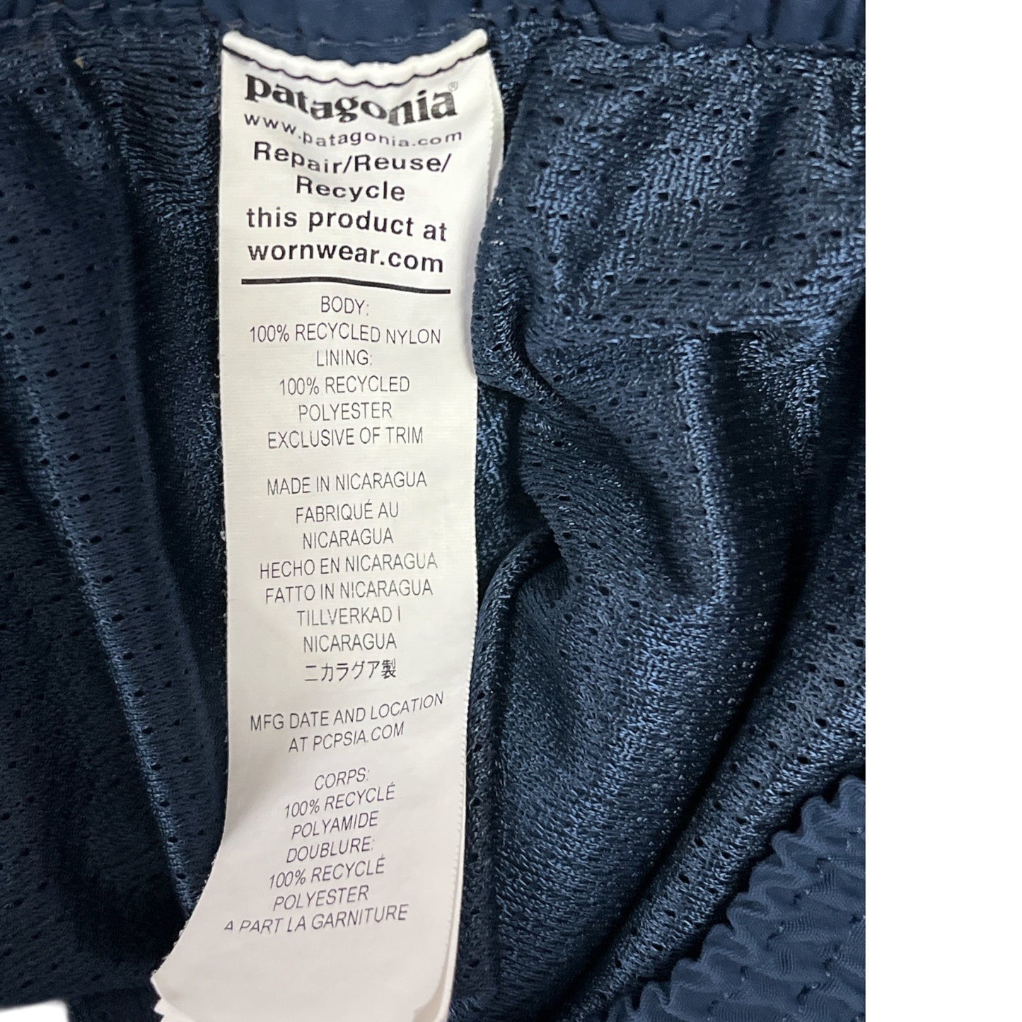 Patagonia Men’s XXL NetPlus Shells Navy Blue Recycled Nylon Shorts – Made in Nicaragua