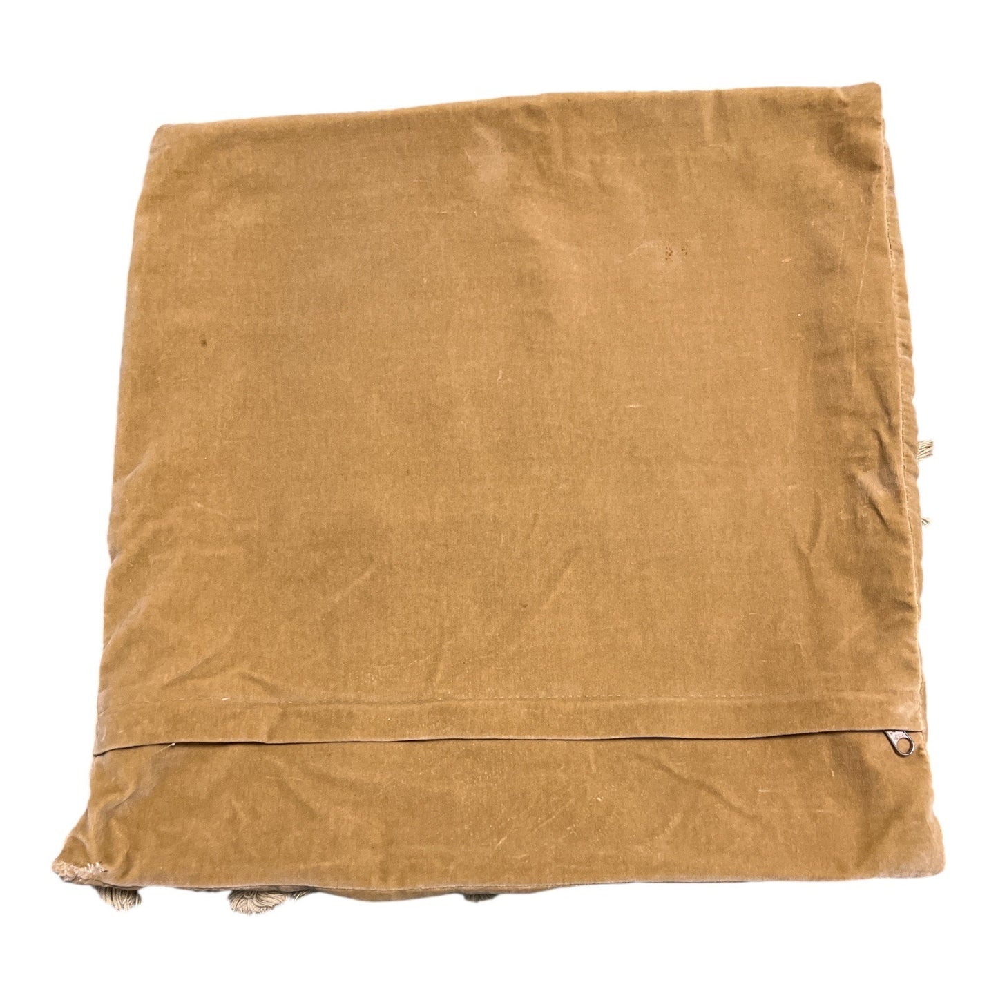 Vintage Needlepoint Rose Floral Tassel Pillow Cover 17” Square