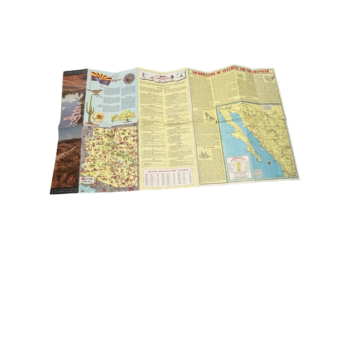 1956 Arizona State Highway Commission Road Map Rand McNally Route 66 Vintage