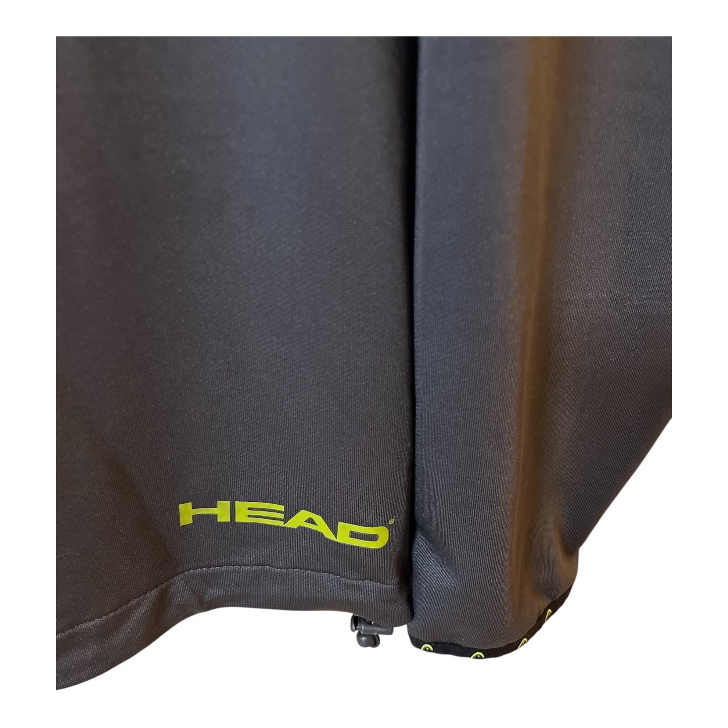 HEAD Performance Full Zip Hooded Jacket Gray Green Accent Small Vintage Y2K