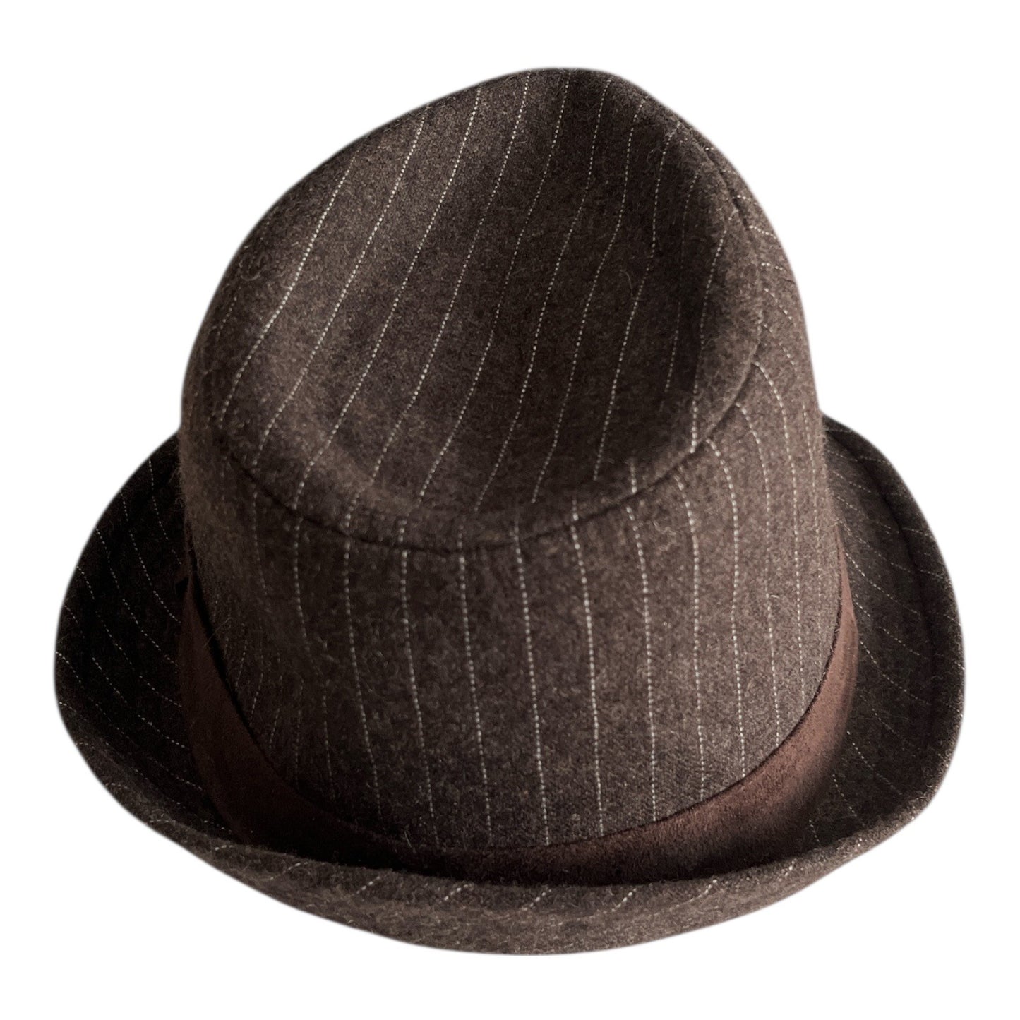 Granule by Concept 1 Brown Pinstripe Fedora Hat – Wool Blend Classic Style Y2K