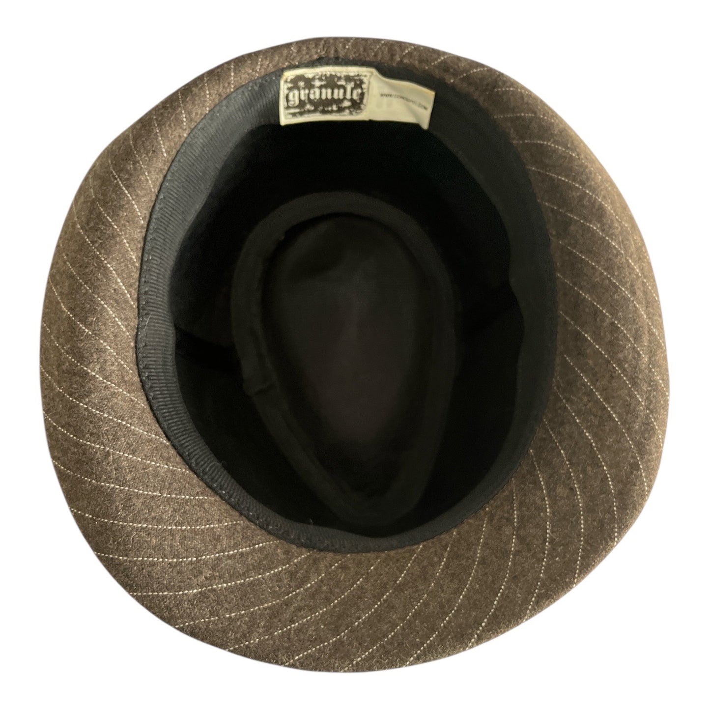 Granule by Concept 1 Brown Pinstripe Fedora Hat – Wool Blend Classic Style Y2K