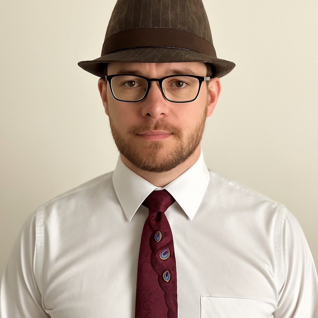 Granule by Concept 1 Brown Pinstripe Fedora Hat – Wool Blend Classic Style Y2K