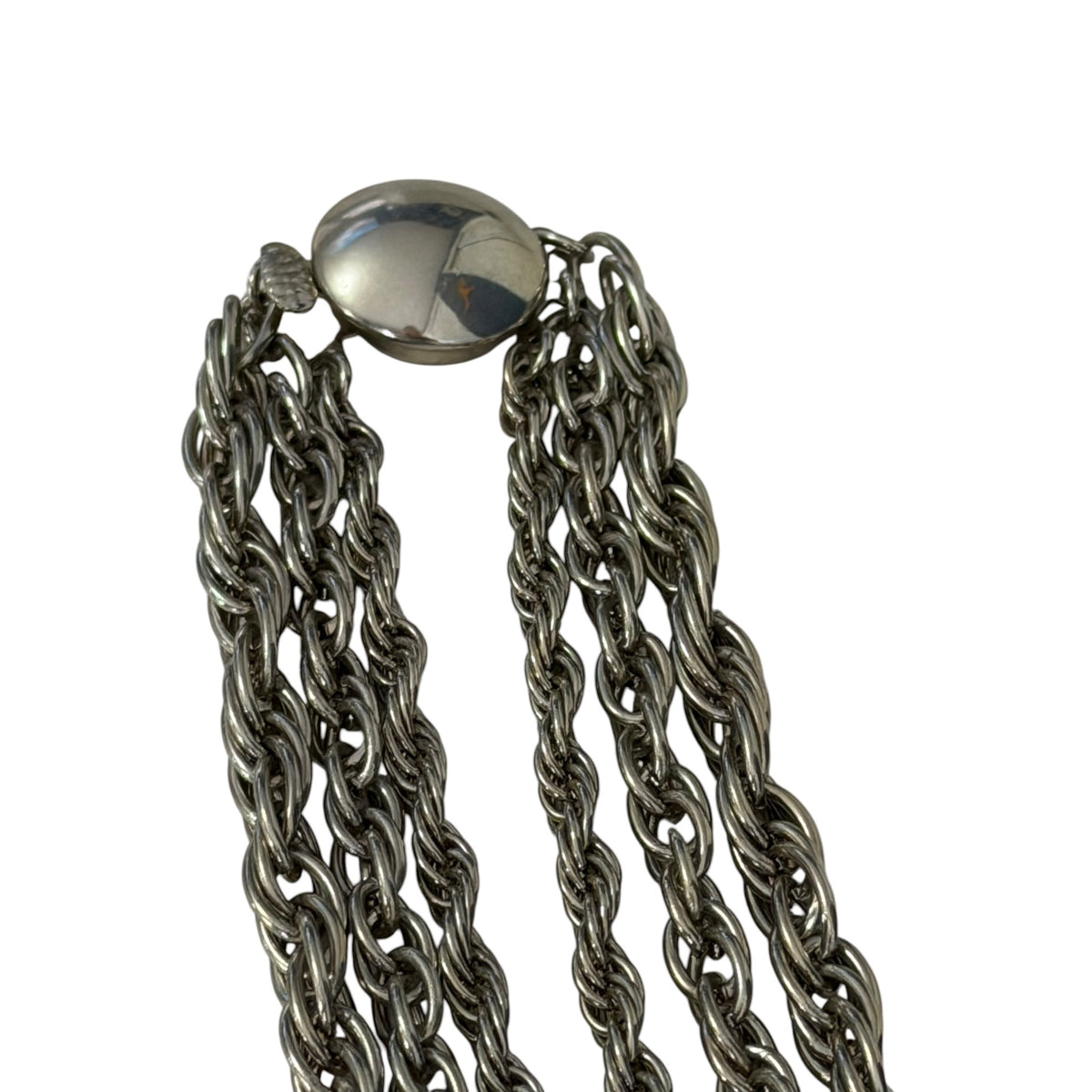 Vintage Y2K Three Strand Mixed Chain Necklace Silver Tone 16"