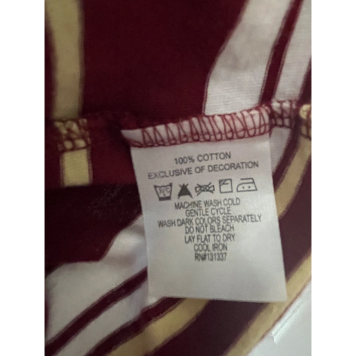 Florida State Seminoles Women’s 1X Striped V-Neck Shirt FSU Logo Cotton Top