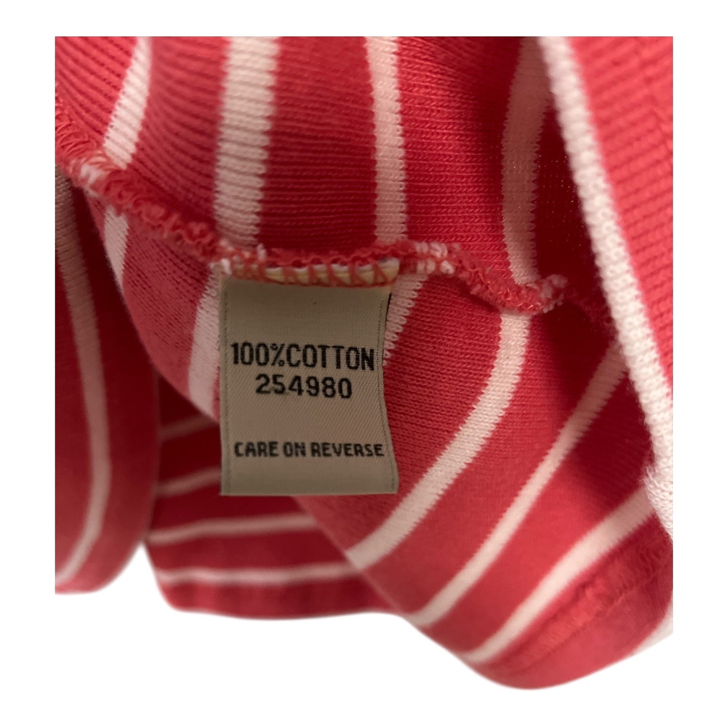 L.L. Bean Women’s Size L Long-Sleeve Boatneck Tee – Deep Coral Stripe