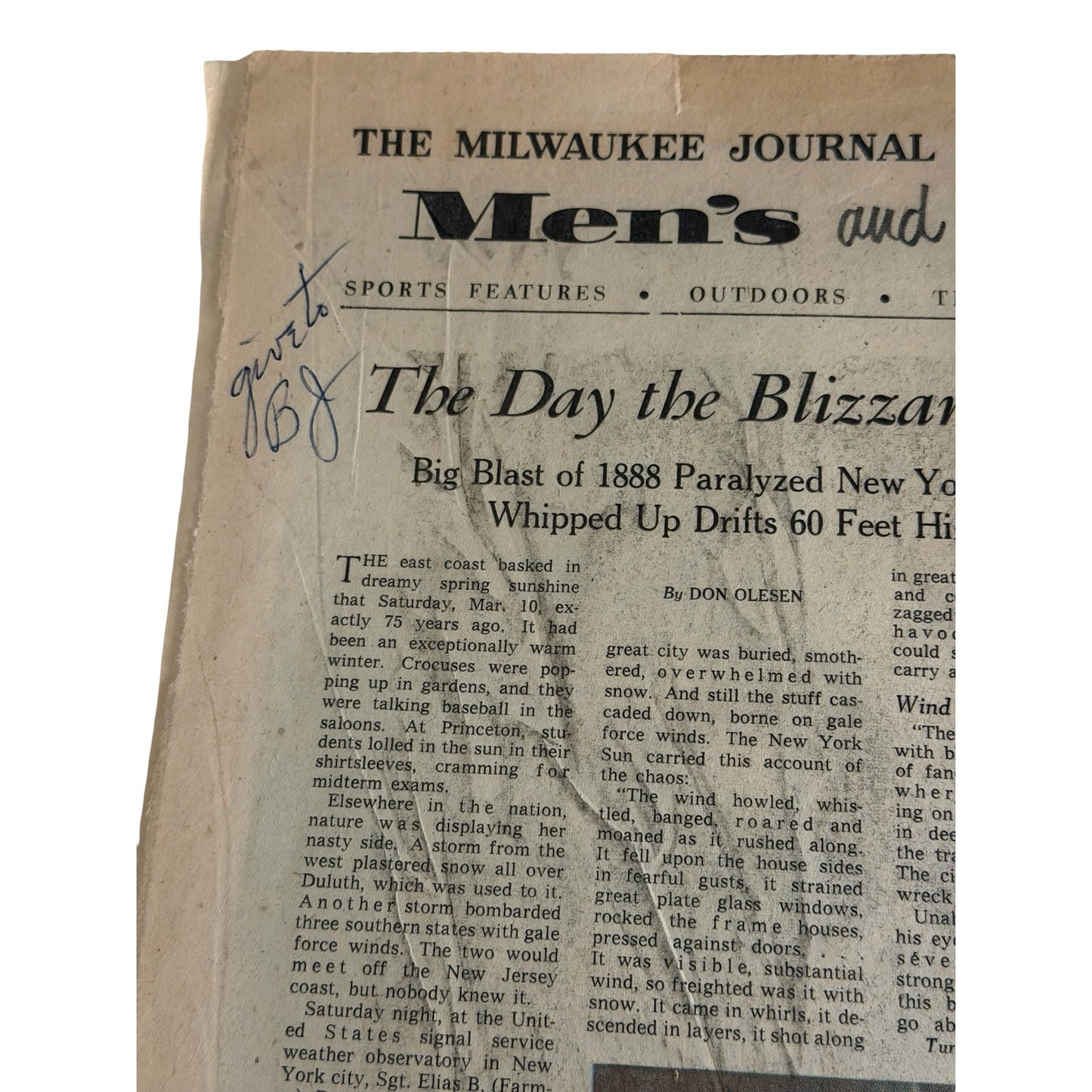 Vintage 1963 Milwaukee Journal Men's & Recreation Section – Antique Auto Edition Newspaper Insert