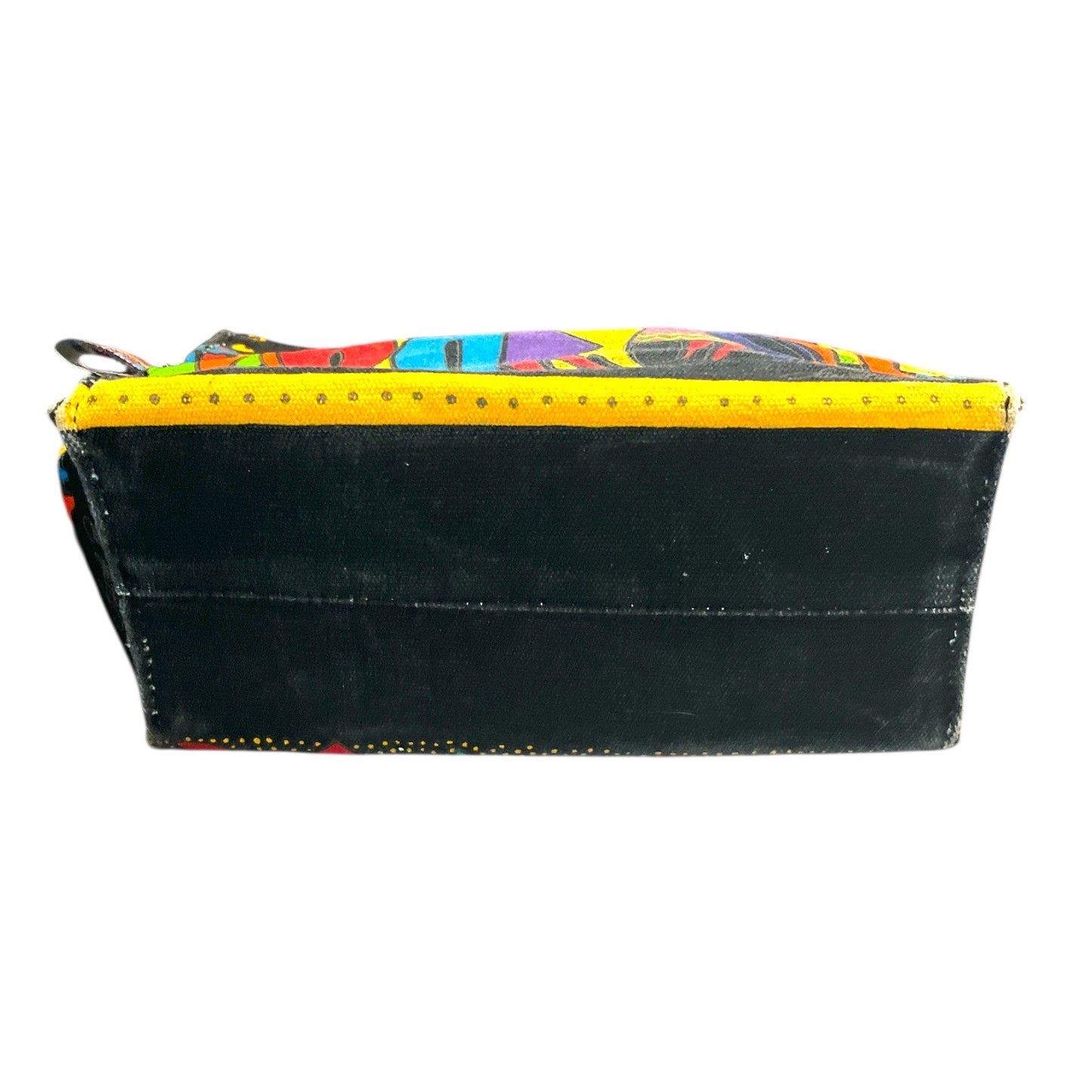Laurel Burch Hearts & Cats Fabric Organizer Tote Basket Wooden Handles