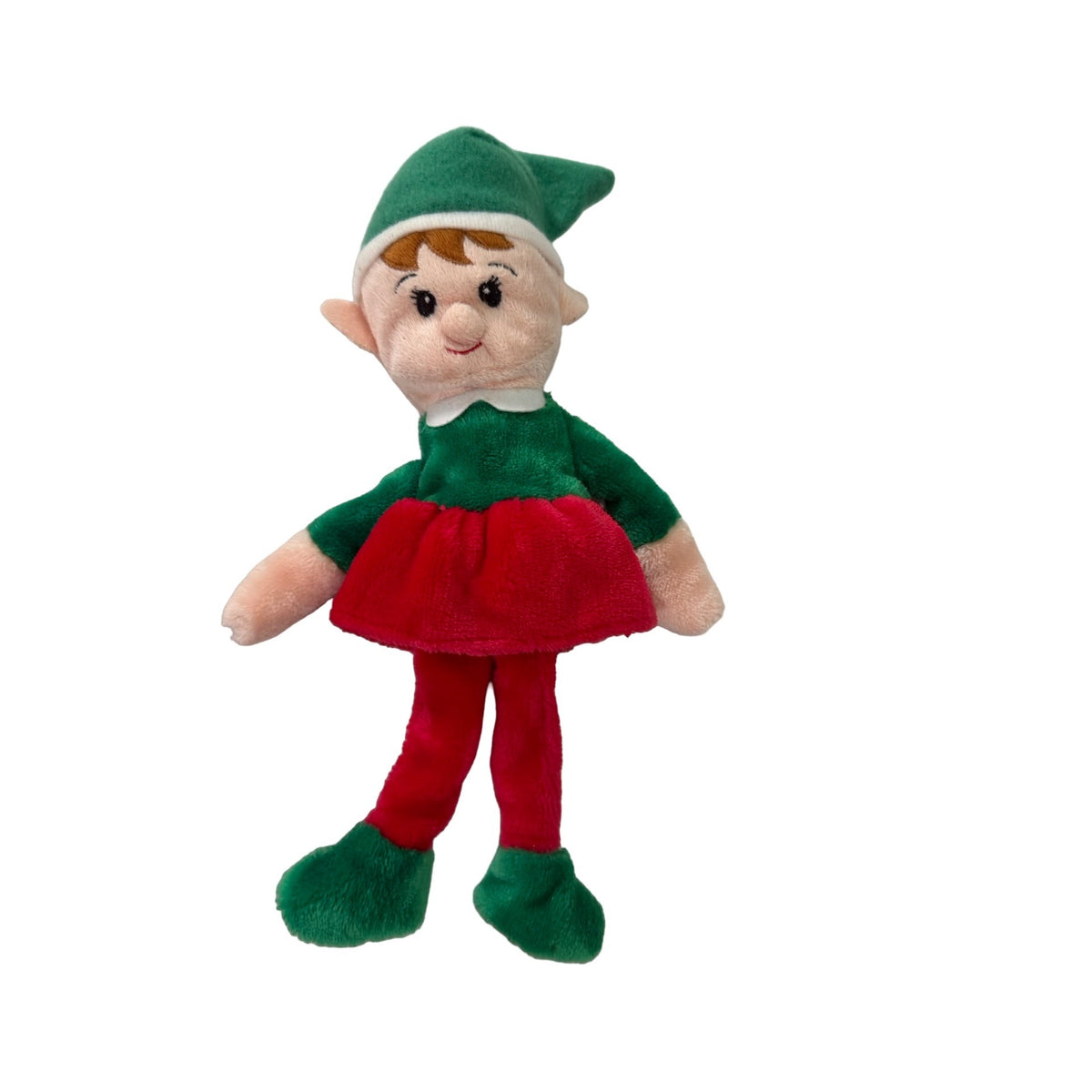 Greenbrier Christmas Girl Elf Plush Doll 12” Red Green Holiday 2015