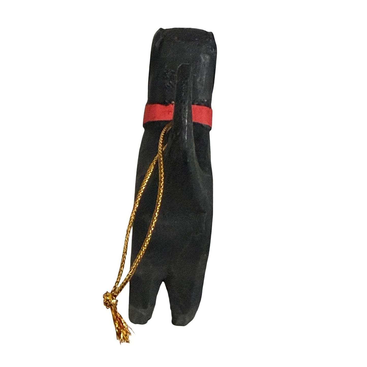 Walker Loden Black Dog Wood Christmas Ornament Red Collar Folk Art in Box