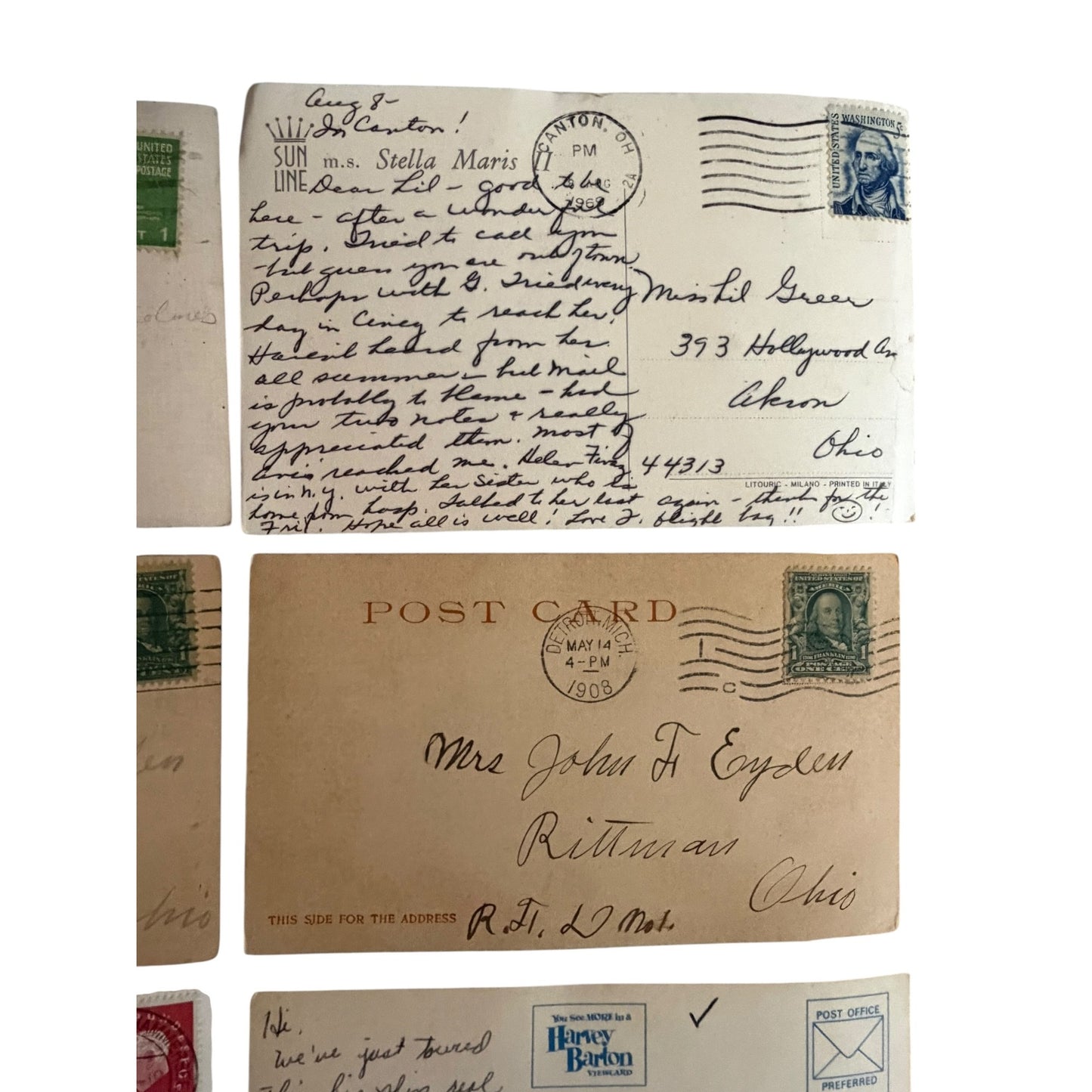 Vintage Ocean Liner & Ship Postcard Collection Lot of 6 Queen Elizabeth Pere Marquette 1908–1961
