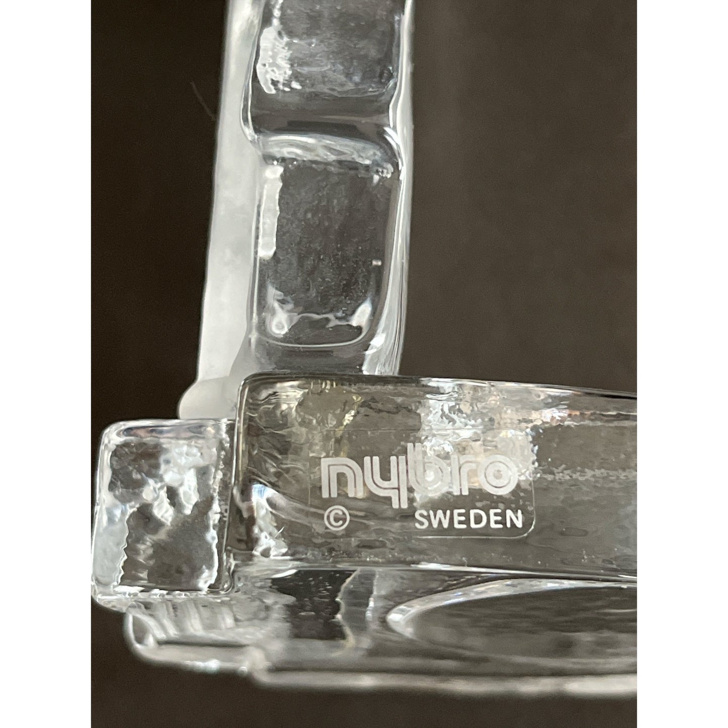 Vtg 1990s–2000s Nybro Sweden Glass Tealight Holders – Fireplace & Church, Scandinavian Crystal