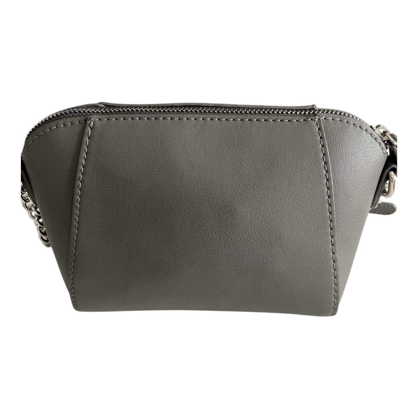 David Jones Paris Gray Crossbody Bag – Faux Leather Chain Strap Purse – 6x9