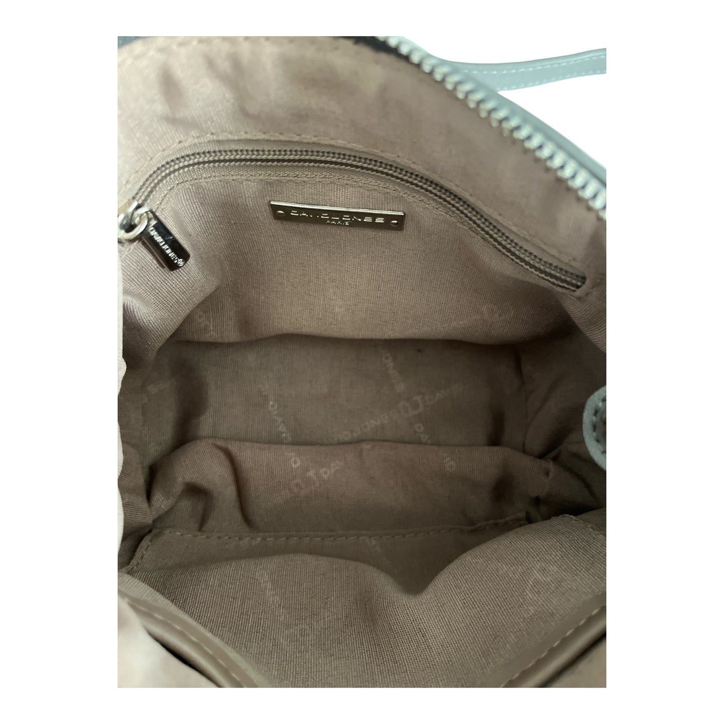 David Jones Paris Gray Crossbody Bag – Faux Leather Chain Strap Purse – 6x9