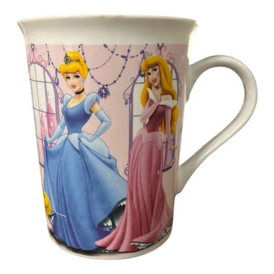 Disney Princess Ceramic Mug With Cinderella Belle Rapunzel & Tiana Graphics Dishwasher & Microwave Safe 10 oz Capacity