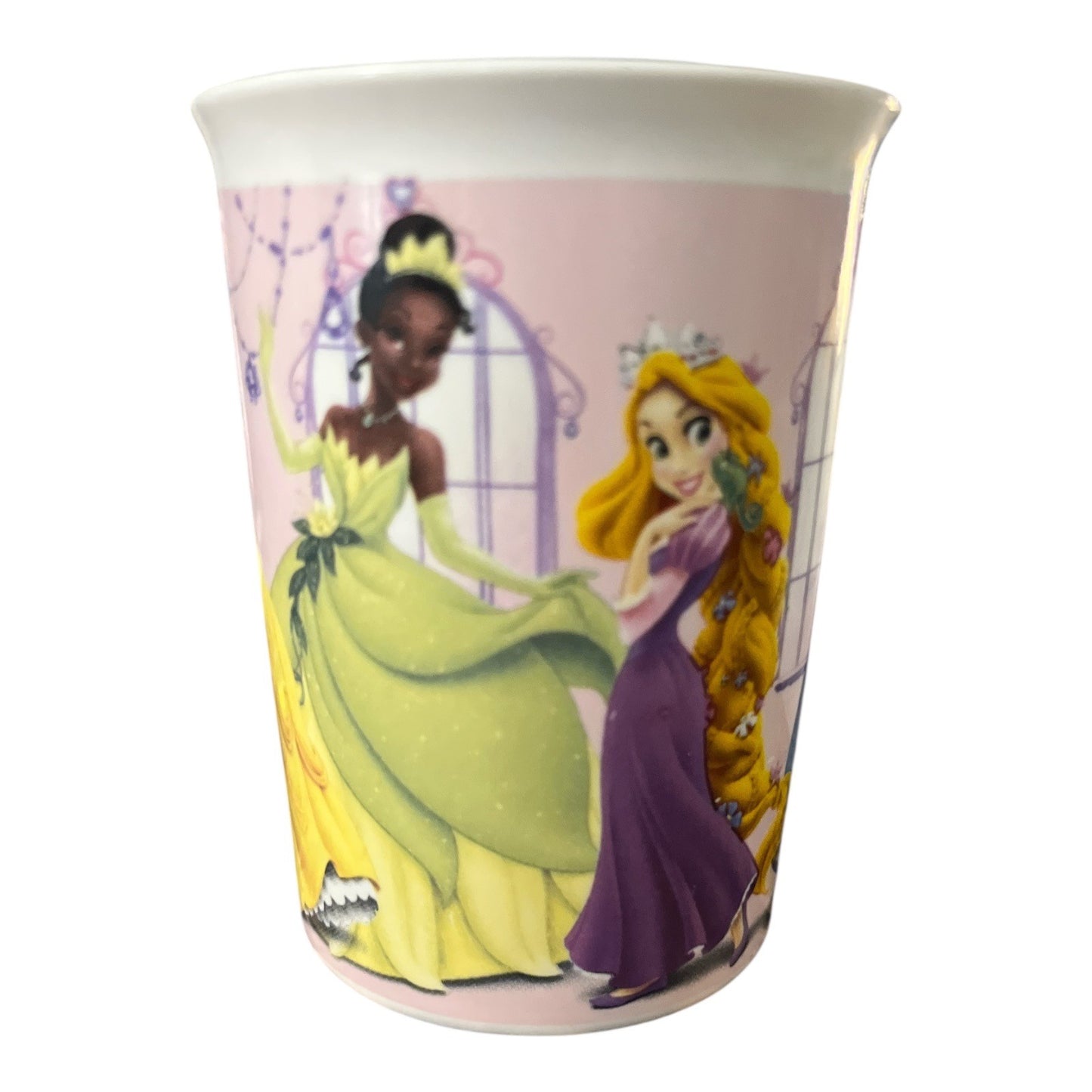 Disney Princess Ceramic Mug With Cinderella Belle Rapunzel & Tiana Graphics Dishwasher & Microwave Safe 10 oz Capacity