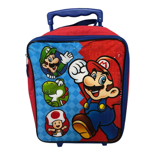 Super Mario Kids Rolling Carry-On Suitcase with Luigi, Yoshi & Toad Characters