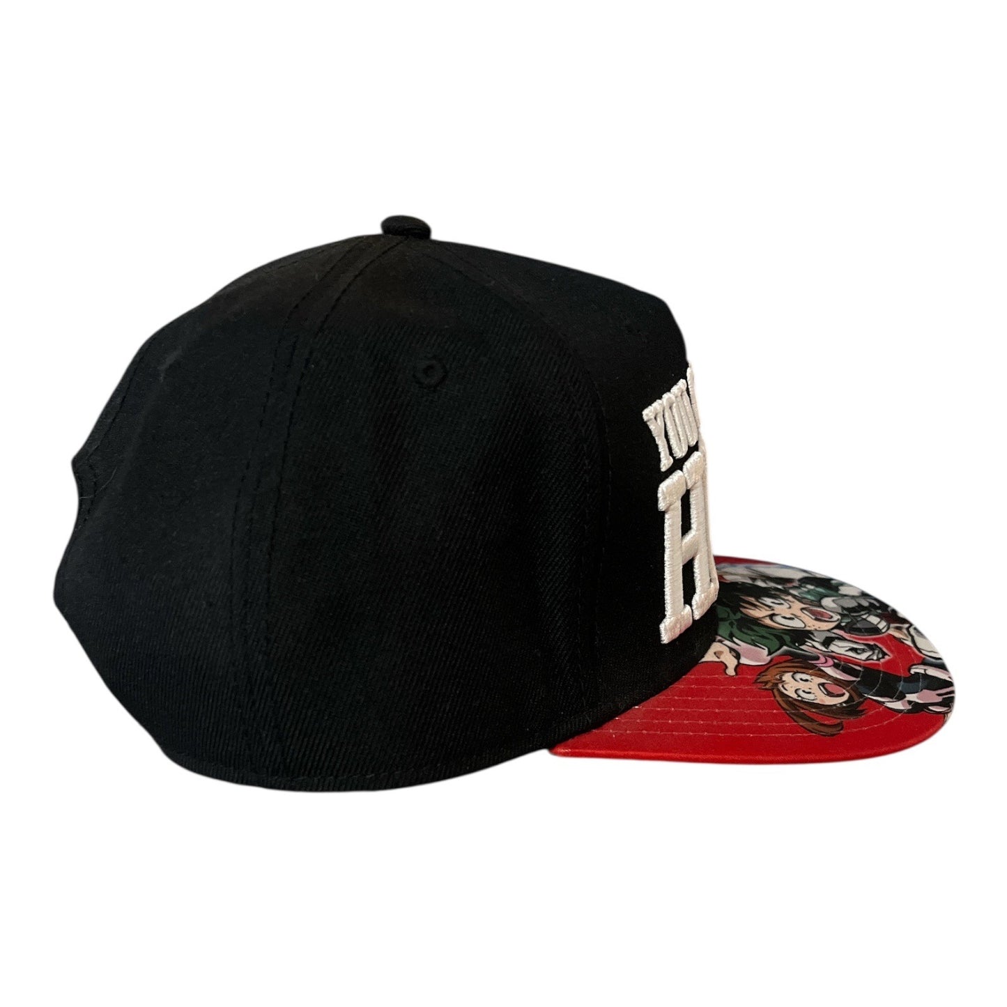 My Hero Academia Snapback Hat “You Can Be a Hero” Anime Cap Black Red Brim