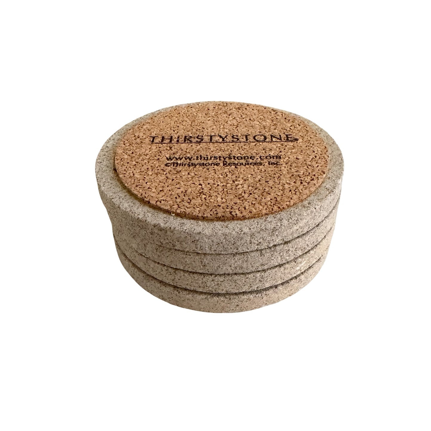 Vintage 2004 Thirstystone Sand Dollar Natural Sandstone Coasters Set of 4 Boxed