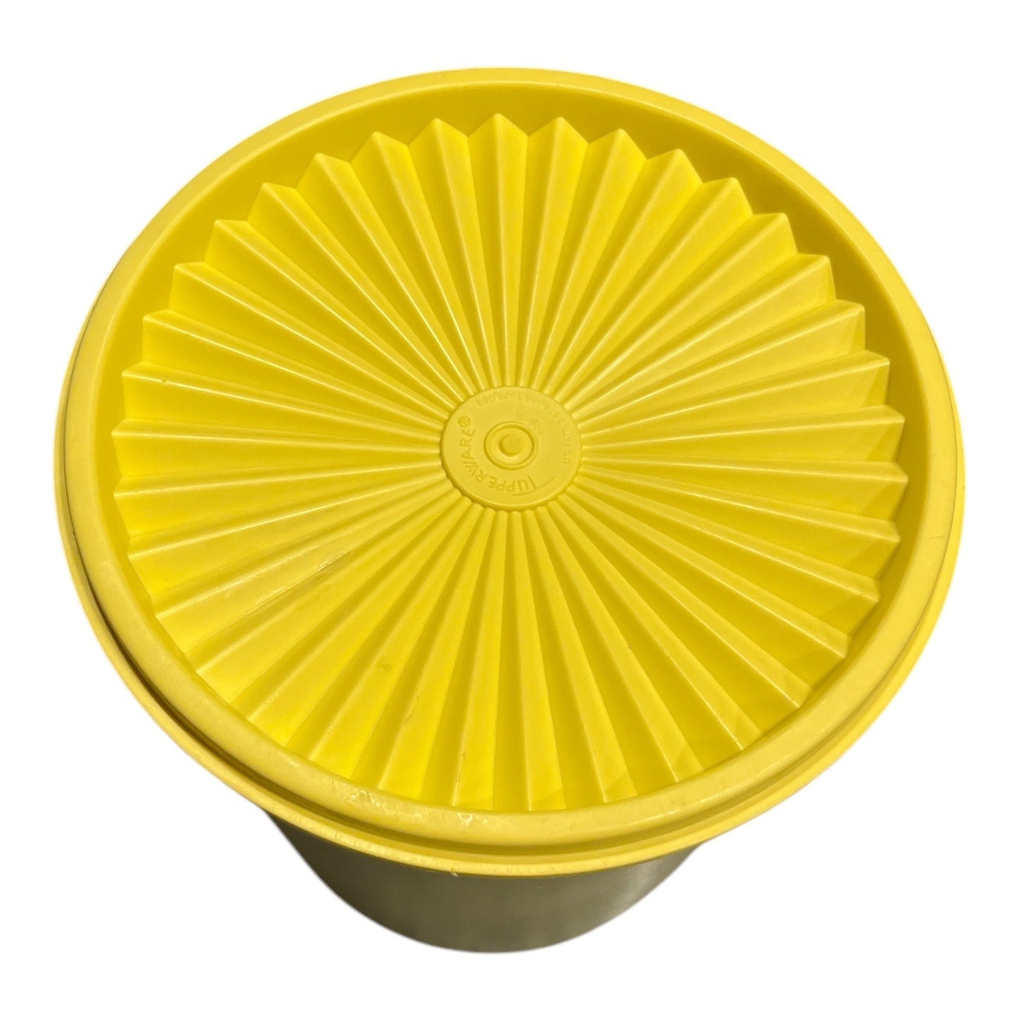 Tupperware Yellow Cookie Canister With Lid 6.5" X 7.5" Vintage Retro Plastic Storage Container