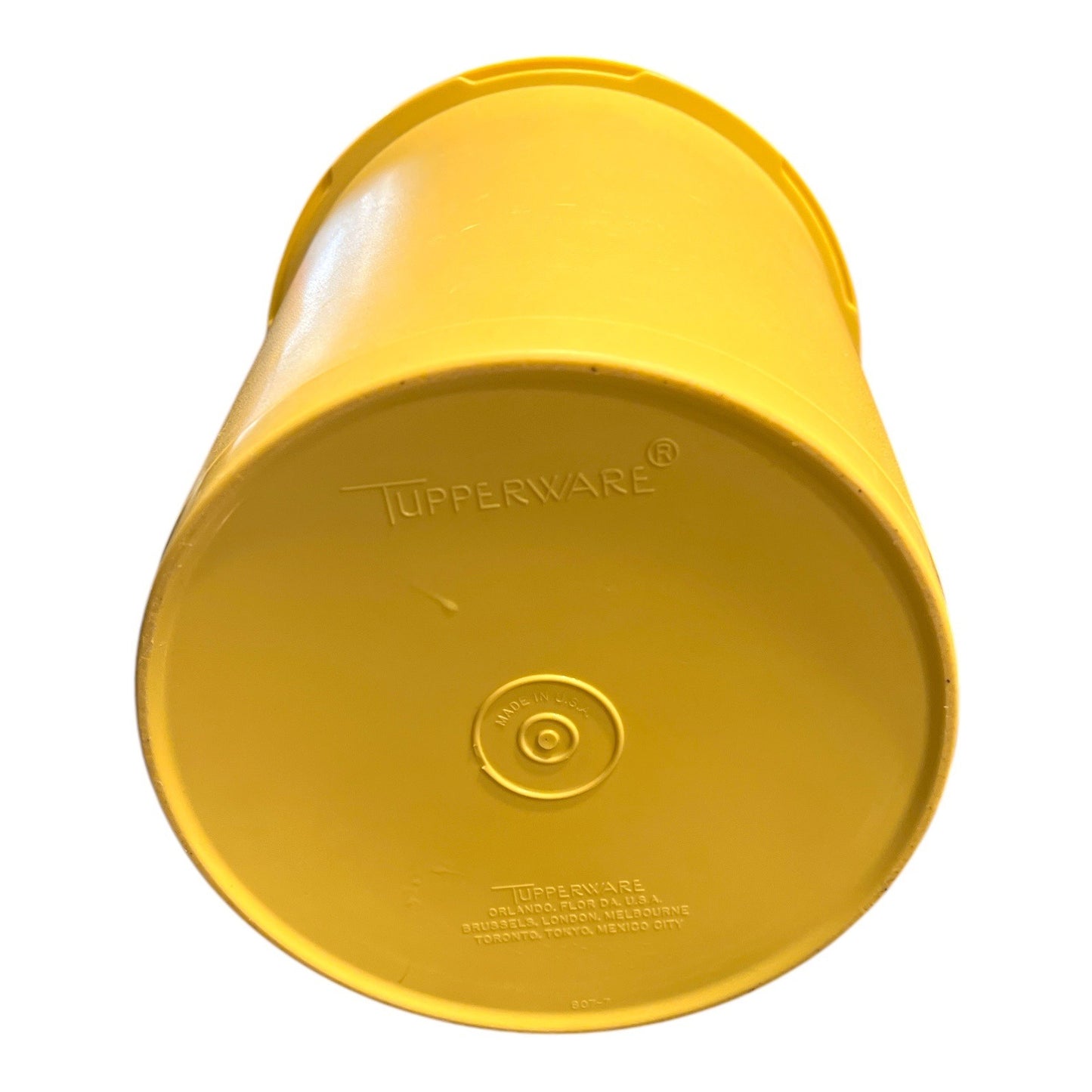 Tupperware Yellow Cookie Canister With Lid 6.5" X 7.5" Vintage Retro Plastic Storage Container